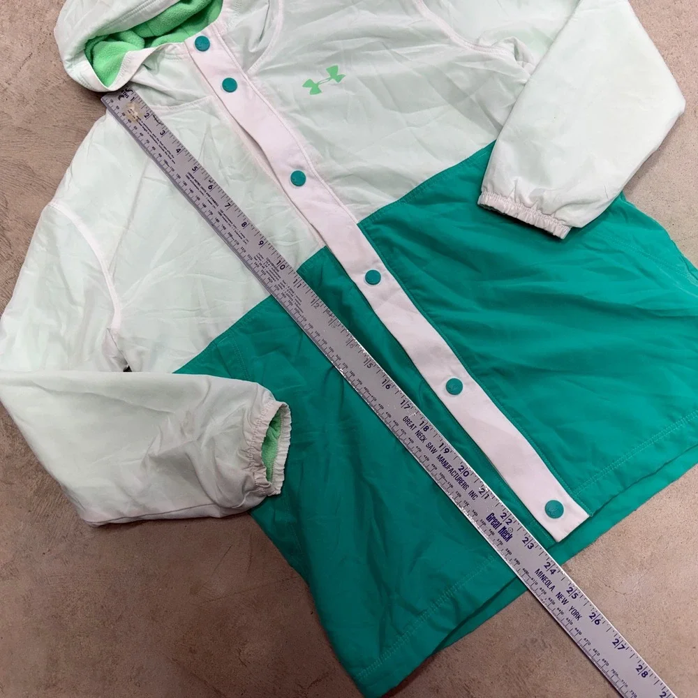 Under Armour Youth Girls Colorblock Hooded Windbreaker‎ Jacket Mint Green YMD